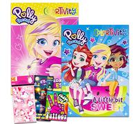 Polly Pocket Coloring Book Set for Kids - 2 Jumbo Polly Pocket Activity Books with Stickers, Tattoos, and More | Polly Pocket Coloring Bundle for Girls