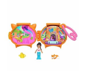 Polly Pocket Cuddly Toys Compact Playset, Includes 2 Mini Figures and Accessories, Fox, Ages 4+, Item Type: Doll Playsets, Multiple Themes