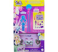 Polly Pocket Doll & Playset, Disco Dance Fashion Reveal Unboxing Travel Toy with 3-inch Hoodie Buddy Doll, 16 Accessories & Surprise Water Play, HRD65
