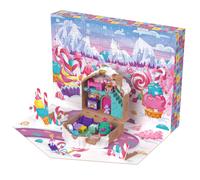 Polly Pocket Doll Advent Calendar, DIY Gingerbread House Playset with 24+ Sur...
