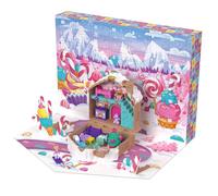Polly Pocket Doll Advent Calendar, DIY Gingerbread House Playset with 24+ Surprises, Dollhouse Furniture, and Holiday Accessories, JFV13