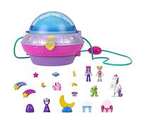Polly Pocket Dolls and Accessories, Compact with 2 Micro Dolls, 15 Toy Pieces and 1 Fashion Piece, Double Play Space, HCG25