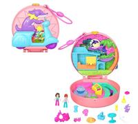 Polly Pocket Dolls and Playset, Adventure Moped Compact, Travel Toy with 2 Micro Dolls and Pet, Animal and Vehicle Accessories