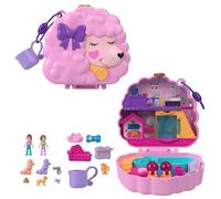 Dolls and Playset, Animal Toys, Groom & Glam Poodle Compact Playset with Water Play and 2 Color-Change Pieces, HKV35
