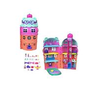 Polly Pocket Micro Dolls & Large Gelato House Playset, Ice Cream Bear Theme with 25+ Accessories Including Furniture, Food, and Pets