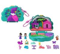Polly Pocket Dolls and Playset, Peacock Garden Compact, Travel Toy with 2 Micro Dolls and Pets, Animal Accessories