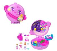 Polly Pocket Dolls and Playset, Planet Polly Outer Space Compact, Travel Toy with 1 Micro Doll, Pet Puppy & Themed Accessories, JCB18