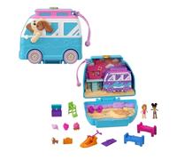 Polly Pocket Dolls and Playset, Travel Toy with Fidget Exterior, Seaside Puppy R