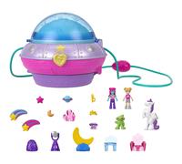 Polly Pocket Dolls and Accessories, Compact with 2 Micro Dolls, 15 Toy Pieces and 1 Fashion Piece, Double Play Space, HCG25