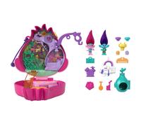Polly Pocket & DreamWorks Trolls Compact Playset with Poppy & Branch Dolls & 13 Accessories, Collectible Toy Inspired by Trolls Band Together