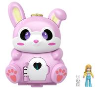 Polly Pocket GTM60 Flip & Find Bunny Compact, Flip Feature Creates Dual Play Surfaces, Micro Polly Doll, Great Gift for Ages 4 Years Old & Up, Multicolor, 20.1 cm*5.0 cm*7.7 cm