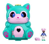 Polly Pocket GTM61 Flip & Find Cat Compact, Flip Feature Creates Dual Play Surfaces, Micro Doll, Great Gift for Ages 4 Years Old & Up, Multicolor, 19.0 cm*5.0 cm*7.7 cm