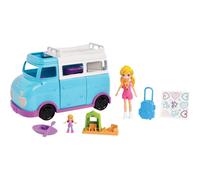 Polly Pocket FTP74 Glamping Van with Dual Scale Camping Theme, 2 Dolls and Accessories, Multicolored