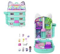 Polly Pocket Micro Dolls and Playset, Gabby’s Dollhouse Compact with 9 Accessories & Pet Cat Friends