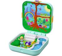 Polly Pocket GDK79 Pocket Hidden Hideouts Flutterrific Forest Compact with Fairy Forest-themed, Micro Polly & Accessory