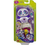 Polly Pocket GTM58 Flip & Find Panda Compact, Flip Feature Creates Dual Play Surfaces, Micro Doll, Panda Figure & Surprise Reveals
