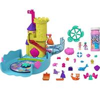 Polly Pocket HHH51 - Blubber Aquarium, Underwater Theme, 2 Bubble Functions, Pool, Polly & Mermaid Doll, Bubble Solution, 18 Accessories, Toy Gift for Children from 4 Years