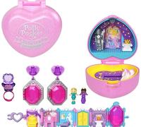 POLLY POCKET Keepsake Collection Royal Ball Jewelry Set, Unicorn Castle Theme, 2 Dolls, Ring & Ring Box, Earrings, Bracelet, Ages 4 Years Old & Up