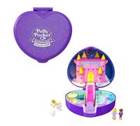 Polly Pocket Keepsake Collection Starlight Castle Compact, Enchanted Castle Theme, Special Box, Polly & Prince dolls, Carriage, Swan & Unicorn Figures, Collectible Gift for Polly Fans, HFJ64
