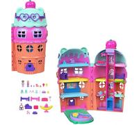 Polly Pocket Large Gelato House Compact Playset | Ice Cream Bear Theme, 2 Micro Dolls, 25+ Accessories including Furniture, Food, & Pets, Ages 4+, JKB89