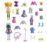 Polly Pocket Magic Mermaids Surprise Element Fashion Playset Includes Two Dolls and 25 Fashion Pieces for Girls Ages 4 and Up