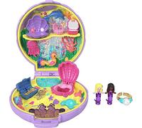 Polly Pocket Mermaid Dreams Collectible, Compact Submarine Theme, Special Box, 2 Mermaid Dolls, Wearable Ring and More, Keepsake Gift, Ages 4+
