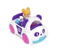 Polly Pocket Micro Doll with Die-cast Panda-Themed Car & Pet