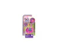 Polly Pocket Micro Doll with Die-cast Pink Car & Cat Official Mattel