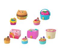 Polly Pocket Micro Dolls & Compacts with Toy Cars, Food Theme Vehicle Collection, Tiny Take Out Reveal Assortment with Surprises, JCR44
