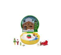 Polly Pocket x Elf Collaboration Compact, Micro Buddy & Santa Dolls and Holiday Theme Playset, 5 Themed Accessories Including Papa Elf, JGT05