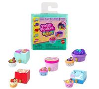 Polly Pocket Micro Dolls & Compacts with Toy Cars, Food Theme Vehicle Collection, Tiny Take Out Reveal Assortment with Surprises, JCR44