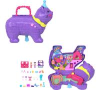 Polly Pocket Micro Dolls & Playset with 23 Surprise Accessories Including Pets, Birthday Party Celebration Kitty Playset, Ferris Wheel Ride