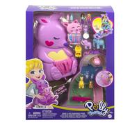 Polly Pocket Mini Toys, Mama and Joey Kangaroo Purse 2-in-1 Compact Playset with
