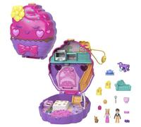 Polly Pocket Mini Toys, Something Sweet Cupcake Compact Playset with 2 Micro Dolls and 13 Accessories, Pocket World Travel Toys with Surprise Reveals, HKV31