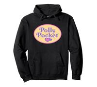 Polly Pocket Official Classic Logo Pullover Hoodie, Adult Unisex, Black, XX-Large