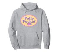 Polly Pocket Official Classic Logo Pullover Hoodie, Adult Unisex, Heather Grey, Small