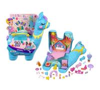 Polly Pocket Pajama Party Llama Party Large Compact, 25+ Surprises (includes 2 Micro Dolls), Outdoor Glamping/Sleepover Theme, Pop & Swap Feature,