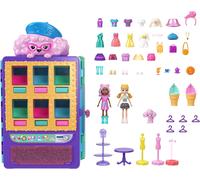 Polly Pocket Playset & 2 Dolls (3-inch), Candy Style Fashion Drop Vending Machi