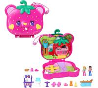 Polly Pocket Playset with 2 Micro Dolls & 12 Accessories, Straw-beary Patch Com