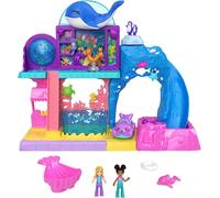 Polly Pocket Pollyville Aquarium Starring Shani Playset with 2 Dolls, Toy Car,