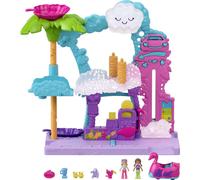 Polly Pocket Pollyville Flamingo Fun Car Wash Playset