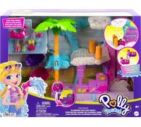 Polly Pocket Pollyville Flamingo Fun Car Wash, 2 Micro Dolls, Flamingo Car Color-Change, Water Play Accessories, Gift for Ages 4 Years Old & Up