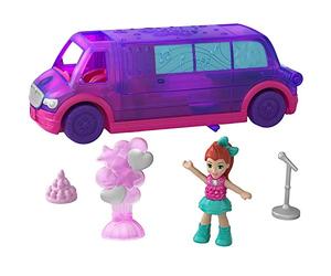 Polly Pocket Pollyville Party Limo with Play Areas, Lila Doll & More