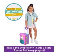 Polly Pocket Pollyville, Resort Roll Away Playset with Rolling Wheels, 5 Play