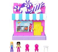 Polly Pocket Pollyville Sweet Store Dolls and Playset, Mini Toys with 2 Micro D