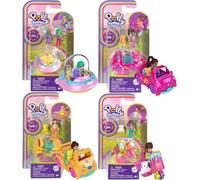 Polly Pocket Pollyville Vehicle Accesory & Character Playsets - (4 Pack Set 1)