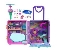Polly Pocket Pollyville, Resort Roll Away Playset with Rolling Wheels, 5 Play Areas, 4 Dolls, 1 Vehicle, 30 Toy Accessories, Toys for Ages 4 and Up, HKV43