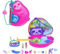 Polly Pocket Sloth Family 2-in-1 Purse Compact Playset, Dolls & Accessories New