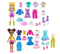 Polly Pocket Sparkle Cove Adventure Dolls, Clothes and Accessories Set, Fashion Pack with 4 Dolls (3-inch) and 45+ Total Pieces, HKW10