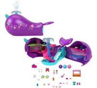 Polly Pocket Sparkle Cove Adventure Dolls & Toy Boat Playset, Narwhal Adventure